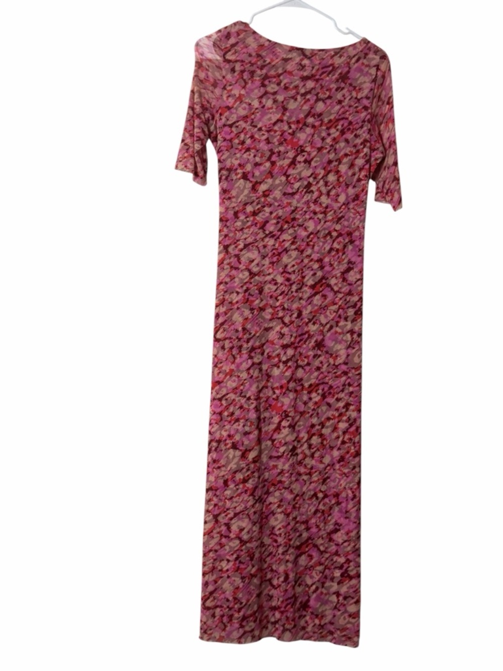Johnny Was Jade Mesh Midi Dress Pink Floral Stretch Sheer Overlay Size Small - Picture 6 of 8